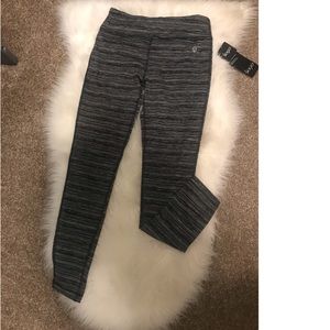 Black and white stretchy high waist yoga tights